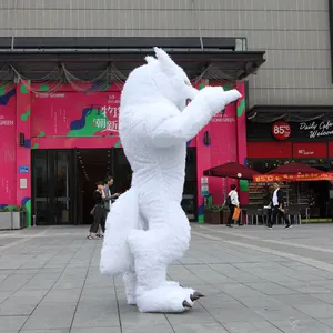 Cool Inflatable ฮาโลวีนเครื่องแต่งกายผู้ใหญ่สัตว์หมาป่าสีขาวเครื่องแต่งกาย