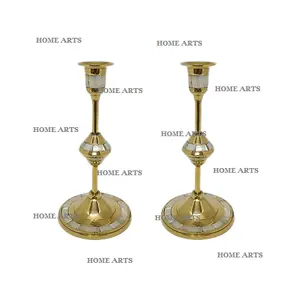 趋势设计实心黄铜拖把烛台定制形状和尺寸婚礼烛台价格优惠