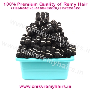 Extensions de cheveux humains Remy indiens vierges naturels Machine bouclée Double trame 100-110g Bundle Cheveux bruts des vendeurs - Product Image 4