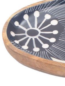 อิตาเลียนออกแบบตามมะม่วงไม้ที่น่าสนใจออกแบบที่ดีที่สุดไม้สี่เหลี่ยมที่ไม่ซ้ำกันถาดรอบชุบสังกะสีถาดโลหะที่มีการจัดการ - Product Image 2