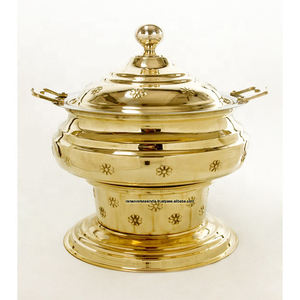 Ensemble de restauration buffet rond en métal en laiton plaqué or pour les fêtes de banquet, hôtels et événements - Product Image 2