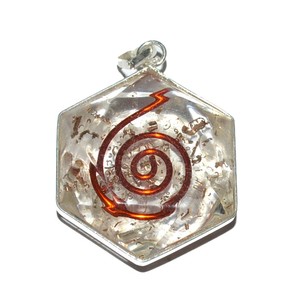 Hexagone Cristal Quartz Orgone Pendentif Pierre Semi-Précieuse Artisanat pour EMF Guérison Protection et Équilibre Énergétique - Product Image 1