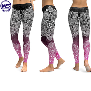 Women's High-Waist Printed Yoga Pants Unique <b>Sexy</b> Gym Custom Workout Running Leggings Knitted Fabric with Custom Logo on Waist - Product Image 6