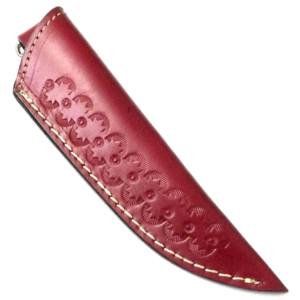 OEM Factory Product Hot Selling Rich Grain Red <b>Leather</b> Sheath for Fixed Blade Full Tang Knives - Product Image 1