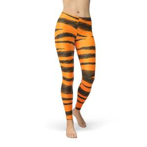 Leggings personnalisés inspirés des rayures de Tigger - Leggings en version Capri ou longueur complète - Product Image 1