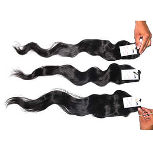 ขายส่งที่ยังไม่ได้8-32นิ้ว100% เวอร์จินมนุษย์ธรรมชาติสีดำดิบอินเดียหยักผม,มิงค์เวอร์จินหนังกำพร้าชิดผม - Product Image 6