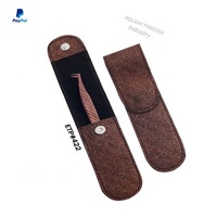 Pince à épiler pour sourcils magnétique à 2 pièces, vide, brillante, avec pochette, en acier inoxydable pointu, logo personnalisé, bleu, Pakistan