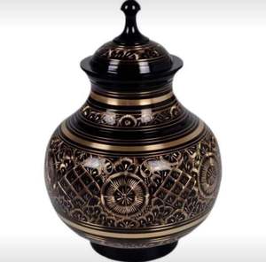 Urnas de cremación de bronce mate clásicas, urnas de Metal grabadas para cenizas humanos, recuerdo conmemorativo de tamaño personalizado - Product Image 6