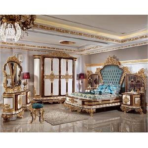 <b>Royal</b> Maharaja High Back <b>Bed</b> & Bedroom Furniture New Classic High Back Golden Finish Bedroom Furniture Luxury High-End Bedroom - Product Image 1