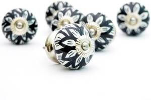 Boutons de porte en céramique florale multicolore faits à la main Design indien pour chambre à coucher commode cuisine hôtel utilisation application extérieure pour tiroir - Product Image 3