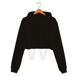 Top con capucha conjunto venta al por mayor top Sudadera con capucha corta conjunto de Sudadera con capucha de las mujeres - Product Image 1