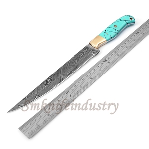 New Style Custom Hand Forged Damascus Fillet knife With leather Sheath cover (smk1593) - Product Image 3
