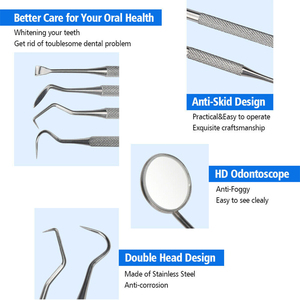 Dental <b>Tooth</b> <b>Scraper</b> Set Of 4pcs Stainless Steel Dental Tools Kit Dentists Pick Calculus Plaque Remover Set for Professional - Product Image 3