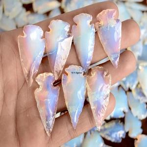 Venta al por mayor Opalite Arrowhead cristales curativos hechos a mano Opalite Arrowheads Agate Gemstone Opalite Arrowhead para la venta - Product Image 6
