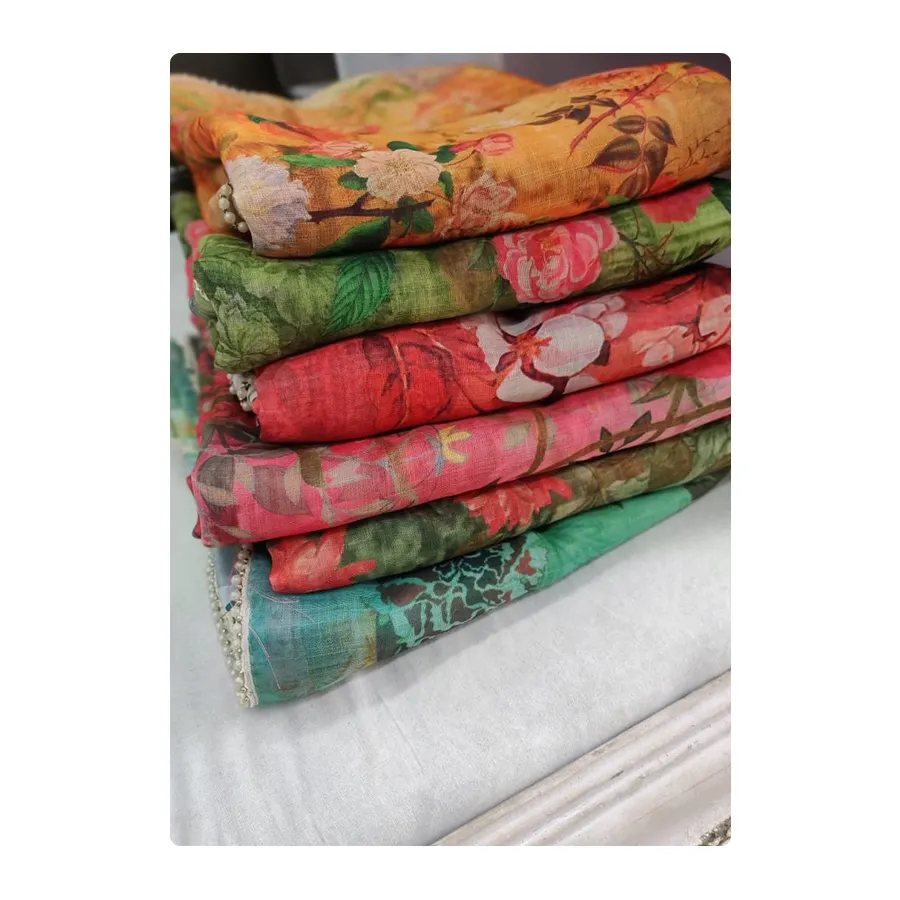 Nuovo sari di seta con stampa floreale fantasia per abiti da festa nel miglior prezzo all'ingrosso dal grossista