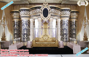 Gran Srilankan boda etapa de decoración hecho Rajwada boda escenario Ontario elegante Srilankan boda escenario Decoración - Product Image 6