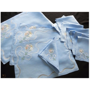 Quang Thanh 100% coton serviettes brodées à la main Style ourlet jetable maison avion utilisation haute Restaurants hôtels - Product Image 1