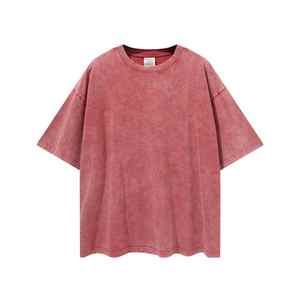 T-shirt pour homme personnalisé, délavé à l'acide, streetwear, surdimensionné, vintage, délavé avec logo, fabricant OEM - Product Image 1