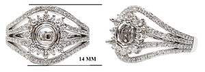 Bague de Fiançailles et de Mariage Semi-Montée en Or Blanc Massif 18K avec Diamant Véritable, Design Classique Personnalisé, Fabrication Directe Chine - Product Image 2