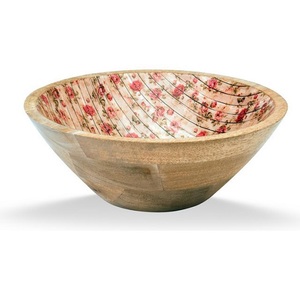 Cuenco para mezclar ensaladas de calidad estándar, último diseño, utensilios de cocina impresos con esmalte, cuenco de postre de madera para fabricante de vajilla - Product Image 2