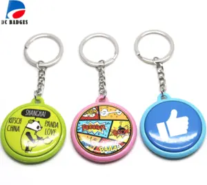 New hot selling double side colorful 37mm size round Key chain Badge material