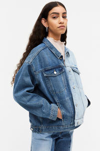 Chaqueta Vaquera Unisex Personalizada de Corte Clásico Teñida con Decoración Bordada Transpirable Ecológica con Paneles Bicolor Sólidos - Product Image 3