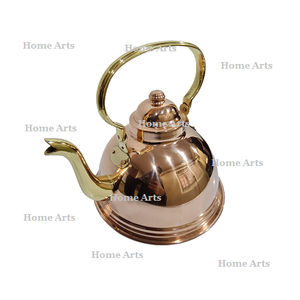 Hervidor de té y café de cobre de diseñador con asa de latón, tetera de Calidad exclusiva, tetera de agua de tamaño personalizado a granel - Product Image 1