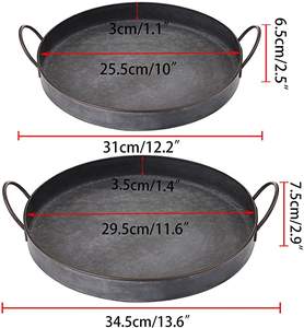 Galvanized Food Serving <b>Tray</b> with <b>Black</b> Powder Coating Perfect for Wholesale Kitchenware and Stylish Serving - Product Image 2
