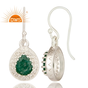 New Designer Fine Silver Handmade Dangle Earrings Wholesale Topaz Green Emerald Gemstone Earrings Jewelry - Product Image 3
