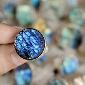 Anillo inteligente de plata con gema de labradorita Natural, anillo de cristal con gema de León, para curación - Product Image 5