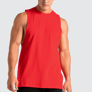 OEM Custom Made New Style <b>Red</b> Color Stretch Breathable Quick Dry tank <b>Top</b> <b>Men</b>/boy Summer Collection Pure Cotton/Polyester Brand - Product Image 1