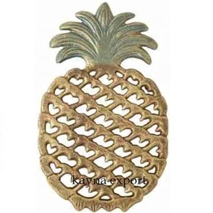 Nouveautés : Trivet en aluminium écologique au design classique, diamètre 450 mm, pour la cuisine, motif ananas, sous-plat décoratif en métal - Product Image 1