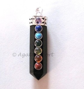 Colgantes de turmalina negra para Chakra, proveedor de colgantes de Metal para Chakra - Product Image 1