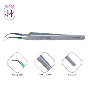 Fine Curved Tweezer for Eyelash Extensions Tip Multi & White Private Label, Eyelash Extension Curved Tip Tweezer - Product Image 6