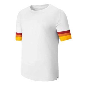 เสื้อฟุตบอลของผู้ชายเสื้อเข้ารูปเสื้อเจอร์ซีย์สีทึบออกแบบได้ตามต้องการ - Product Image 1