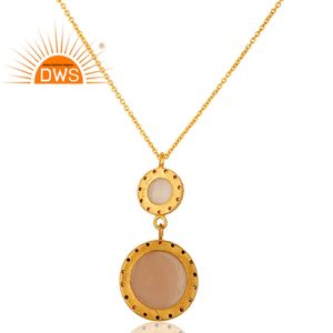 18K ทองชุบสเตอร์ลิงกุหลาบ Chalcedony พลอยออกแบบใหม่925เงินโซ่จี้สร้อยคอเครื่องประดับผู้ค้าส่ง - Product Image 3