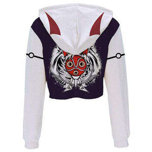 Custom Made Pullover Printed Crop Top <b>Hoodie</b>/custom Print Screen Print Sublimation Winter Crop Top <b>Fleece</b> <b>Hoodie</b> with Cap - Product Image 4