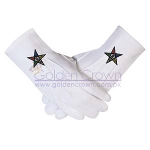 Masonic Regalia OES Orden DE LA Estrella del Este 100% Guantes de algodón | Guantes de desfile masónico Ceremonia del proveedor 2017 Regular GC - Product Image 1