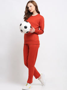 Femmes imprimé de haute qualité 100% coton col rond sweat pantalon 2 pièces polaire survêtement ensemble séchage rapide respirant Gym Yoga - Product Image 4