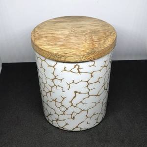 Pots de bougie imprimés, récipient de luxe en verre, verres imprimés, bleu ciel, lignes dorées, meilleur vente, pièces - Product Image 3