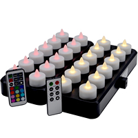 Bougies chauffe-plat LED avec télécommande sans fil, Rechargeable, 12 pièces, pack de 12