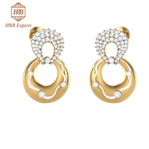 Pendiente solitario certificado por DEF, diseño encantador, moissanita, Diamante incoloro - Product Image 1