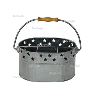 Soporte de cubiertos de tamaño y forma personalizados en soporte de cubiertos galvanizado con asa para uso de vajilla de restaurante - Product Image 3