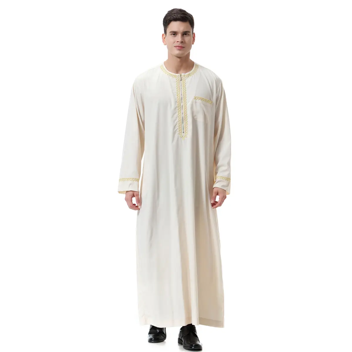 New Arrival Male Thobe Islamic Men Clothing Robe Thawb Jubbah Dubai Abaya Islamic Clothing Modern Design For Men