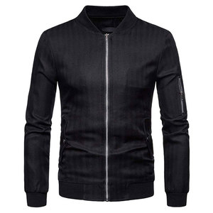 Personalizable 100% Poliéster Lona Chaqueta Bomber Hombres Casual Letterman Cremallera Cierre Último Diseño Logo Bordado Alta Tela - Product Image 5