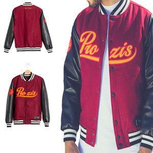 Chaqueta universitaria de béisbol personalizada OEM, chaqueta bomber con bordado. - Product Image 6