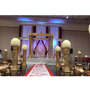 Mandap de Fibra de Vidrio Dorado, Portátil, Elegante y Lujoso para Bodas, con Tamaño Personalizado para Ceremonias de Boda con Temática Moderna - Product Image 1