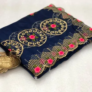 Sari de organza de seda para fiesta, talla única, tejido - Product Image 1