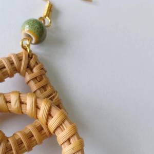 Unique Rattan <b>Earrings</b> From Vietnam - Product Image 2