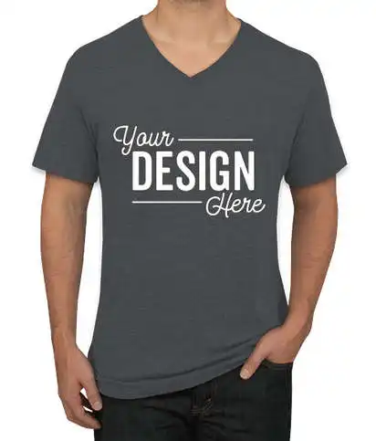 Bella Canvas Jersey Short-Sleeve V-Neck T-Shirt Custom Design Your Own Printing Perfect Blend Tshirts V Neck T Shirts